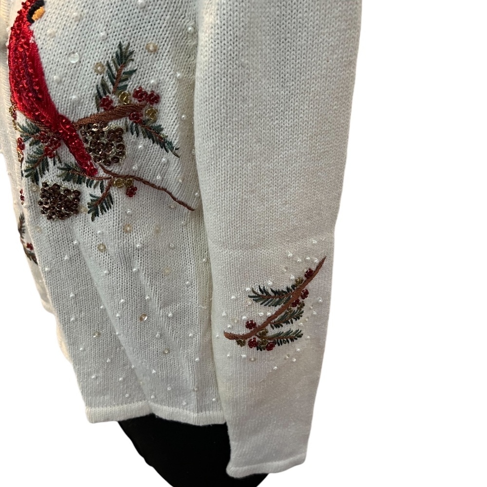 Heirloom Collectibles Cardinals Women’s Cardigan Full Zip Sequins Size PM - Picture 7 of 14